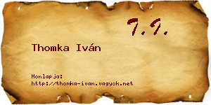 Thomka Iván névjegykártya